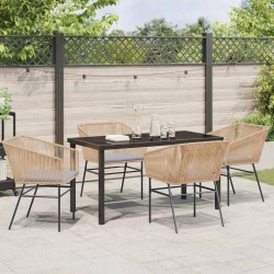 Ensemble de salle à manger pour jardin 5 pcs Marron 563419563419