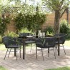 Ensemble de salle à manger pour jardin avec coussin 5 pcs Noir 563420563420