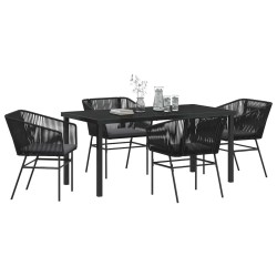 Ensemble de salle à manger pour jardin avec coussin 5 pcs Noir 563420563420