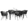 Ensemble de salle à manger pour jardin avec coussin 5 pcs Noir 563420563420