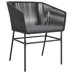 Ensemble de salle à manger pour jardin avec coussin 5 pcs Noir 563420563420