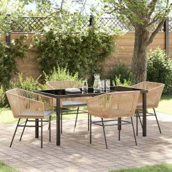 Ensemble de salle à manger pour jardin 5 pcs Marron 563421563421
