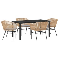 Ensemble de salle à manger pour jardin 5 pcs Marron 563421563421