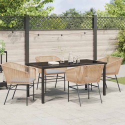 Ensemble de salle à manger pour jardin 5 pcs Marron 563421563421