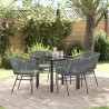 Ensemble de salle à manger pour jardin avec coussin 5 pcs Gris 563422563422