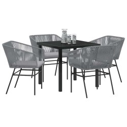 Ensemble de salle à manger pour jardin avec coussin 5 pcs Gris 563422563422