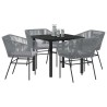 Ensemble de salle à manger pour jardin avec coussin 5 pcs Gris 563422563422