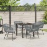 Ensemble de salle à manger pour jardin avec coussin 5 pcs Gris 563422563422