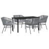 Ensemble de salle à manger pour jardin avec coussin 5 pcs Gris 563423563423