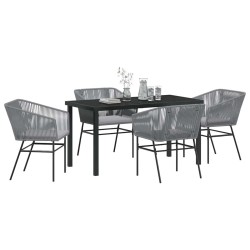 Ensemble de salle à manger pour jardin avec coussin 5 pcs Gris 563423563423