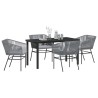 Ensemble de salle à manger pour jardin avec coussin 5 pcs Gris 563423563423