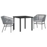 Ensemble de salle à manger pour jardin avec coussin 3 pcs Gris 563424563424