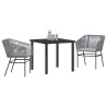 Ensemble de salle à manger pour jardin avec coussin 3 pcs Gris 563424563424