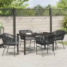 Ensemble de salle à manger pour jardin avec coussin 5 pcs Noir 563425563425