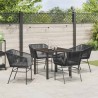 Ensemble de salle à manger pour jardin avec coussin 5 pcs Noir 563426563426