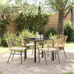 Ensemble de salle à manger pour jardin 5 pcs Marron polyrotin 563427563427