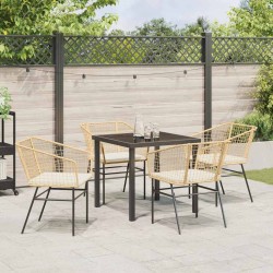 Ensemble de salle à manger pour jardin 5 pcs Marron polyrotin 563427563427