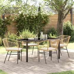 Ensemble de salle à manger pour jardin 5 pcs Marron polyrotin 563428563428