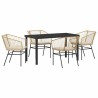 Ensemble de salle à manger pour jardin 5 pcs Marron polyrotin 563428563428