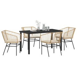 Ensemble de salle à manger pour jardin 5 pcs Marron polyrotin 563428563428