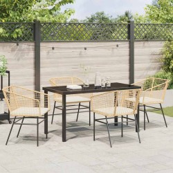 Ensemble de salle à manger pour jardin 5 pcs Marron polyrotin 563428563428