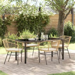 Ensemble de salle à manger pour jardin 5 pcs Marron polyrotin 563429563429