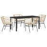 Ensemble de salle à manger pour jardin 5 pcs Marron polyrotin 563429563429