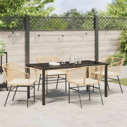 Ensemble de salle à manger pour jardin 5 pcs Marron polyrotin 563429563429