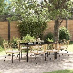 Ensemble de salle à manger pour jardin 7 pcs Marron polyrotin 563430563430