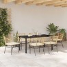 Ensemble de salle à manger pour jardin 7 pcs Marron polyrotin 563430563430