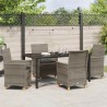 Ensemble de salle à manger pour jardin 5 pcs Gris polyrotin 563432563432