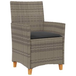 Ensemble de salle à manger pour jardin 5 pcs Gris polyrotin 563432563432