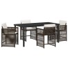 Ensemble de salle à manger pour jardin 5 pcs Marron polyrotin 563434563434