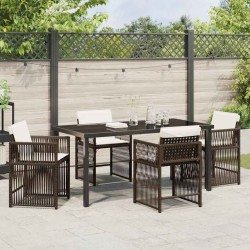 Ensemble de salle à manger pour jardin 5 pcs Marron polyrotin 563434563434