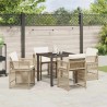 Ensemble de salle à manger pour jardin 5 pcs Beige polyrotin 563435563435