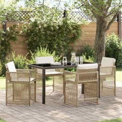 Ensemble de salle à manger pour jardin 5 pcs Beige polyrotin 563436563436