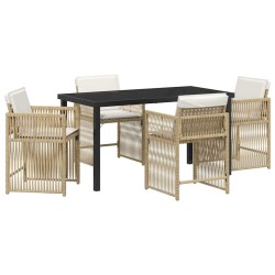 Ensemble de salle à manger pour jardin 5 pcs Beige polyrotin 563436563436