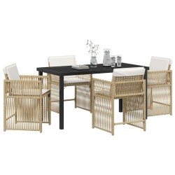 Ensemble de salle à manger pour jardin 5 pcs Beige polyrotin 563436563436
