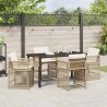 Ensemble de salle à manger pour jardin 5 pcs Beige polyrotin 563436563436