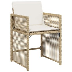 Ensemble de salle à manger pour jardin 5 pcs Beige polyrotin 563436563436
