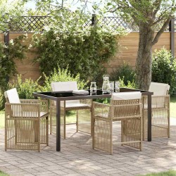 Ensemble de salle à manger pour jardin 5 pcs Beige polyrotin 563437563437
