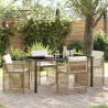 Ensemble de salle à manger pour jardin 5 pcs Beige polyrotin 563437563437
