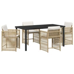 Ensemble de salle à manger pour jardin 5 pcs Beige polyrotin 563437563437