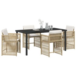 Ensemble de salle à manger pour jardin 5 pcs Beige polyrotin 563437563437