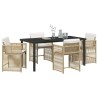 Ensemble de salle à manger pour jardin 5 pcs Beige polyrotin 563437563437