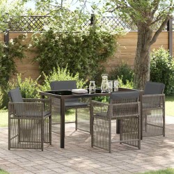 Ensemble de salle à manger pour jardin 5 pcs Gris polyrotin 563438563438