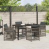 Ensemble de salle à manger pour jardin 5 pcs Gris polyrotin 563438563438