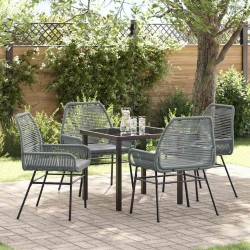 Ensemble de salle à manger pour jardin 5 pcs Gris polyrotin 563439563439