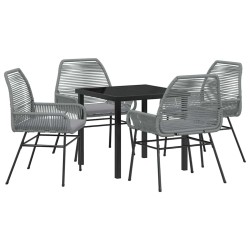 Ensemble de salle à manger pour jardin 5 pcs Gris polyrotin 563439563439