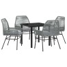 Ensemble de salle à manger pour jardin 5 pcs Gris polyrotin 563439563439